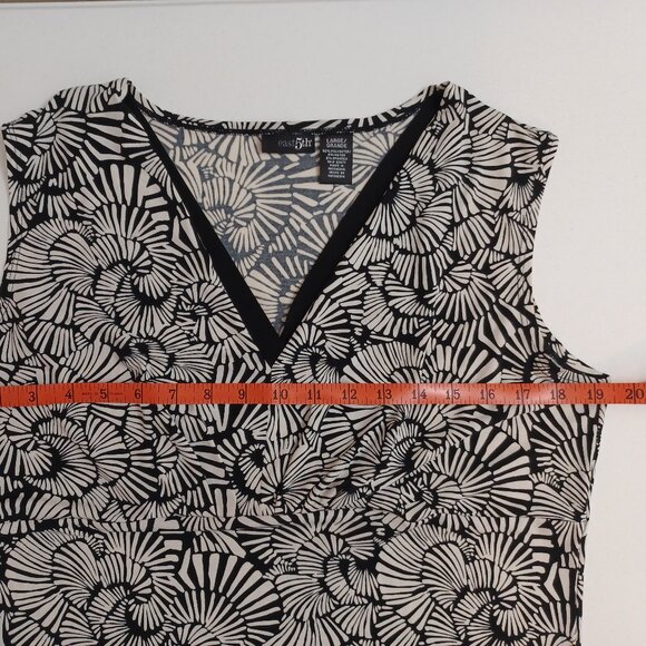 Women's East5th Black & White Shell Pattern Sleeveless Blouse/Tank Size Large - Picture 5 of 7